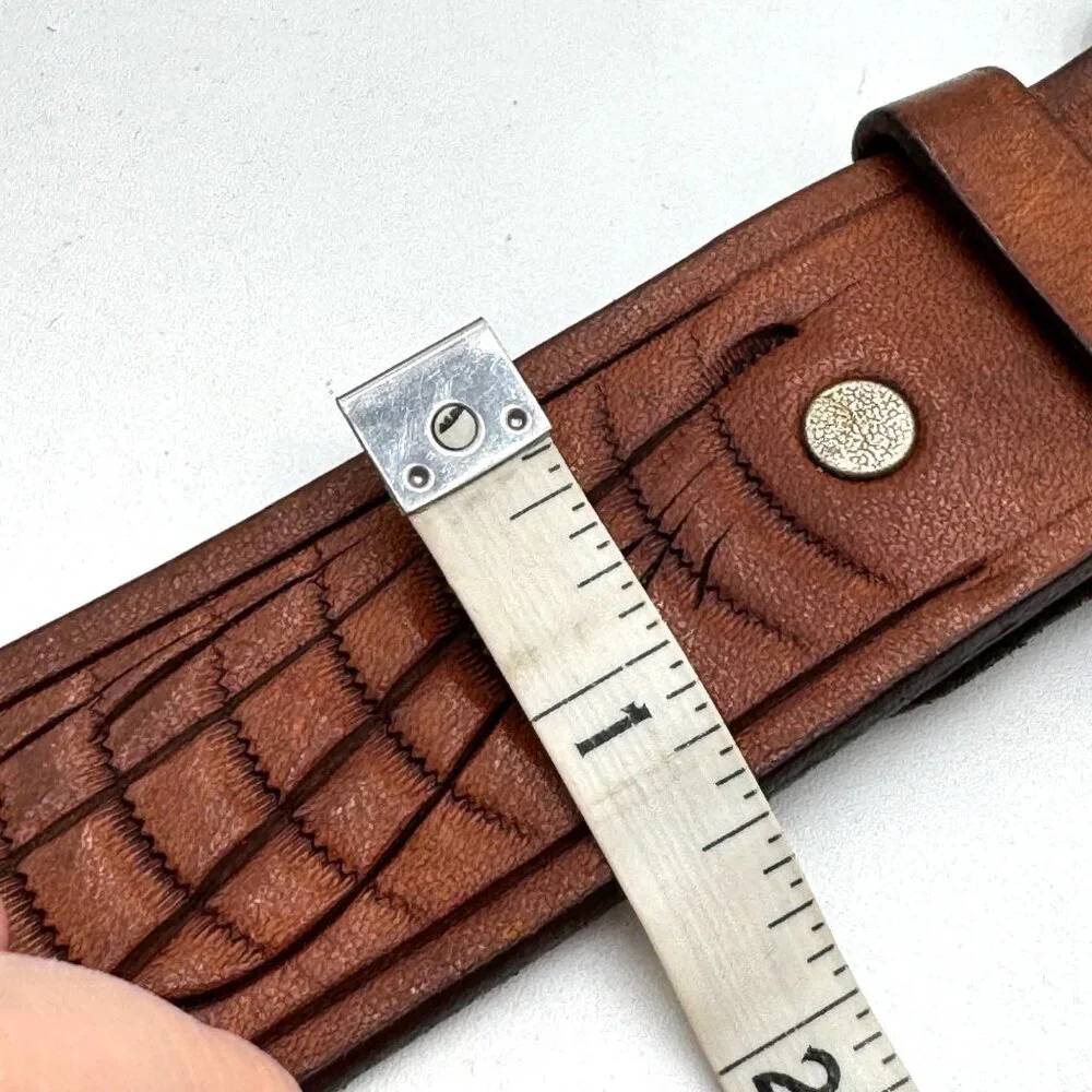HAND TOOLED BROWN LEATHER MENS BELT FASHION WORK CASUAL OFFICE WEAR MEN BELTS me - Picture 11 of 12